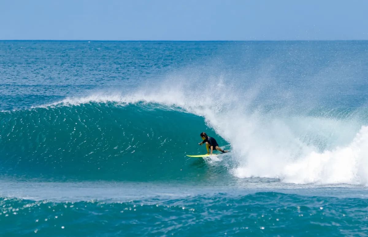 Romano Menichetti rides inside a perfect right barrel.
