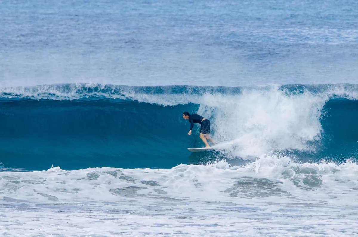 Nico riding a hollow wave with smooth precision.